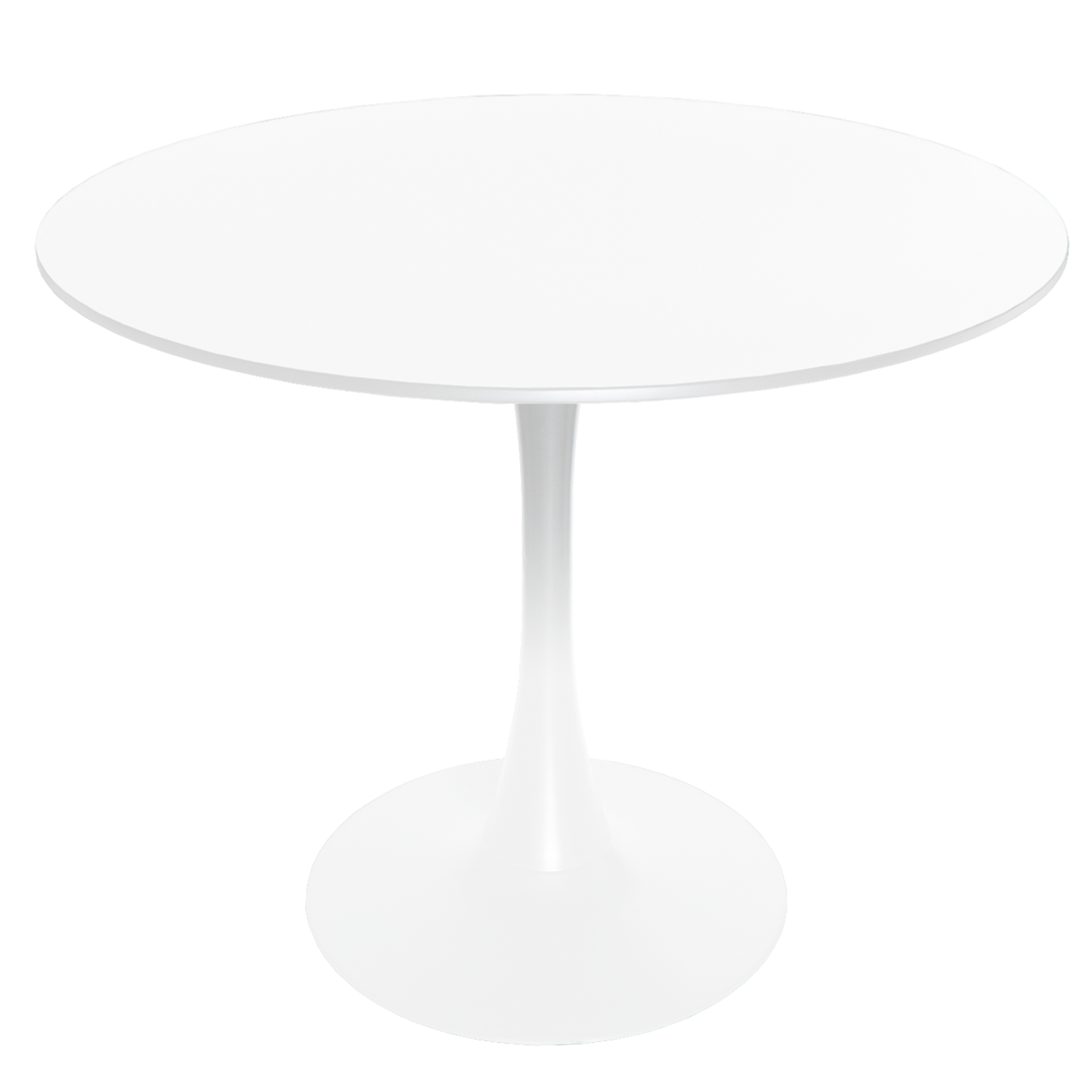 Bristol Round Dining Table with MDF/Sintered Stone/Glass Wood Tabletop in White Steel