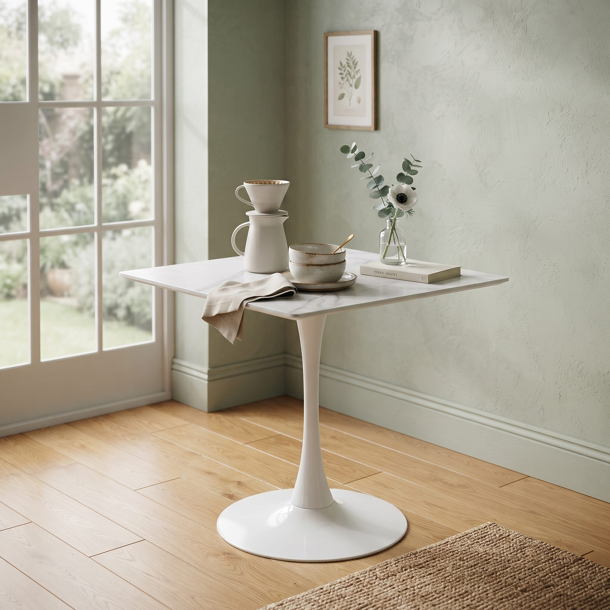 Bristol Square Dining Table with Sintered Stone Top and Steel Base
