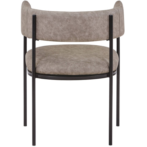 Cyril Dining Chair in Leather or Velvet with Open Back Design and Powder-Coated Iron Frame