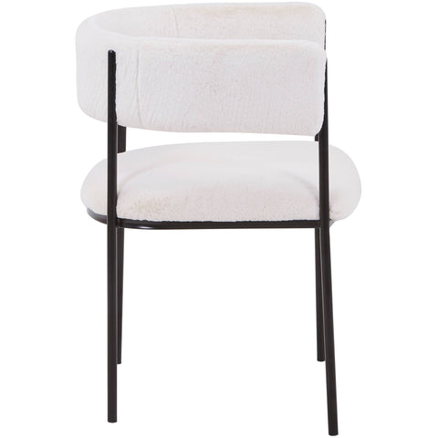 Cyril Dining Chair in Leather or Velvet with Open Back Design and Powder-Coated Iron Frame