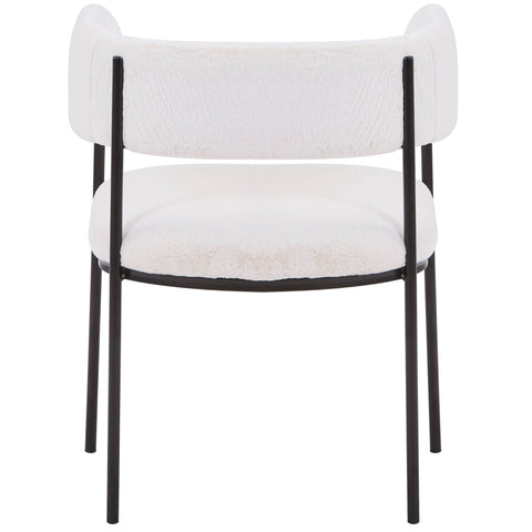 Cyril Dining Chair in Leather or Velvet with Open Back Design and Powder-Coated Iron Frame