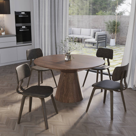 Clivo Modern Wooden Dining Chair With Walnut Color Frame