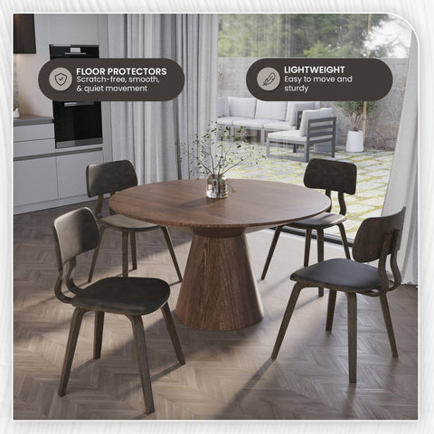 Clivo Modern Wooden Dining Chair With Walnut Color Frame