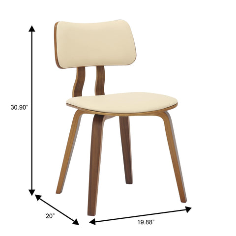 Clivo Modern Wooden Dining Chair With Walnut Color Frame