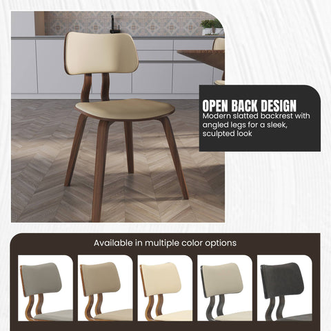 Clivo Modern Wooden Dining Chair With Walnut Color Frame