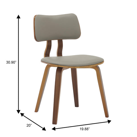 Clivo Modern Wooden Dining Chair With Walnut Color Frame