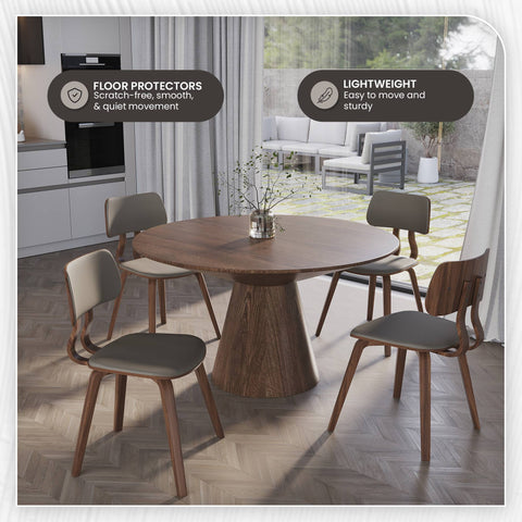 Clivo Modern Wooden Dining Chair With Walnut Color Frame