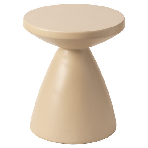 Dune Side Table Fiberstone Round Accent Table and Hourglass Pedestal Base