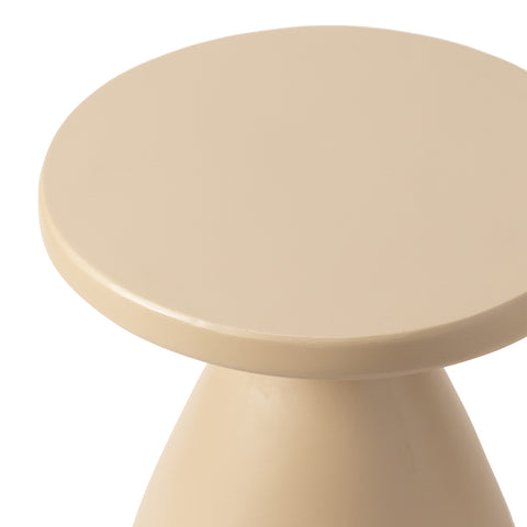 Dune Side Table Fiberstone Round Accent Table and Hourglass Pedestal Base