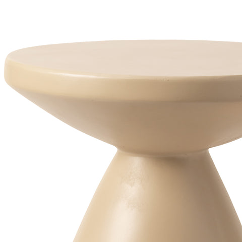 Dune Side Table Fiberstone Round Accent Table and Hourglass Pedestal Base