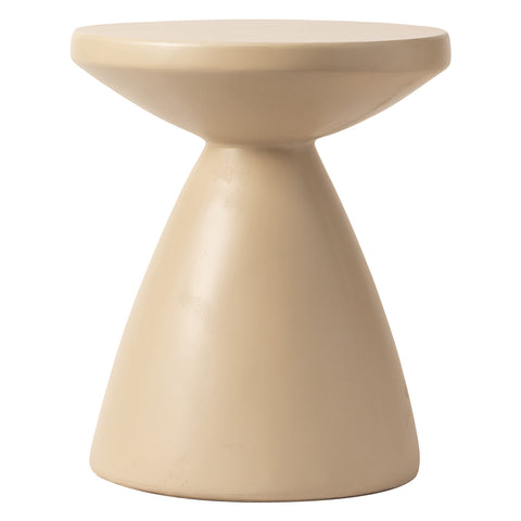 Dune Side Table Fiberstone Round Accent Table and Hourglass Pedestal Base