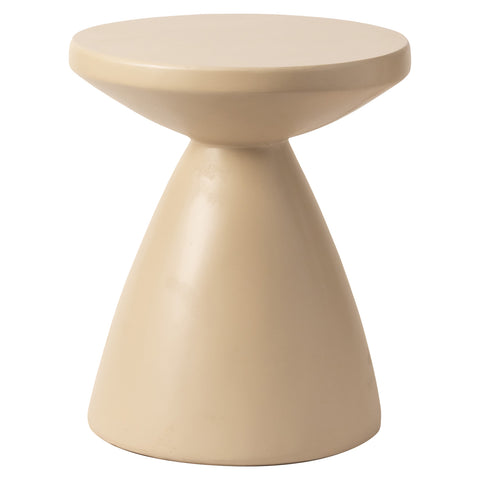 Dune Side Table Fiberstone Round Accent Table and Hourglass Pedestal Base