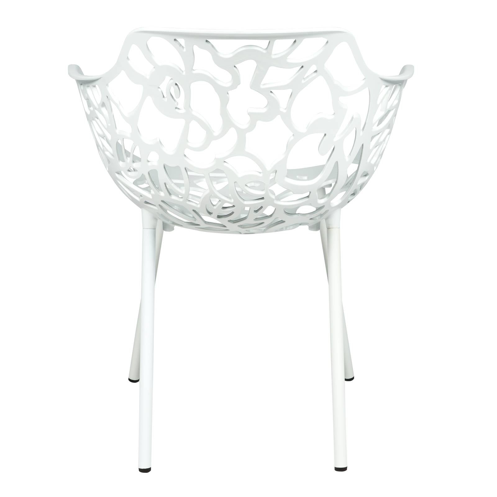 Devon 3-Piece Patio Dining Set: Aluminum Table with Glass Top & 2 Flower Arm Chairs
