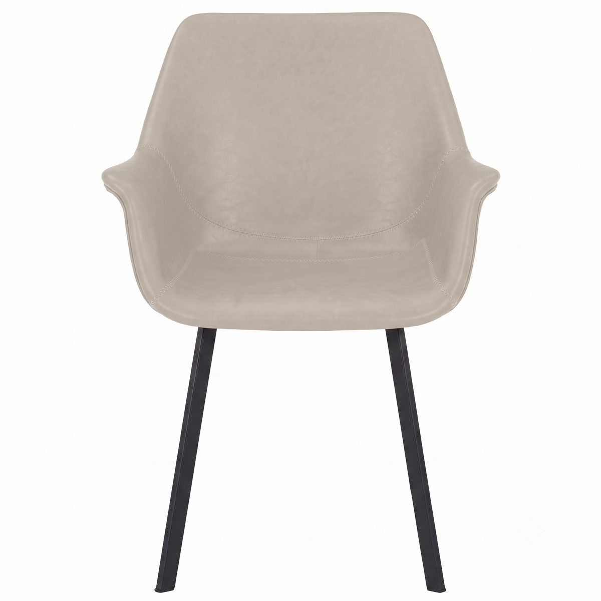 Markley Leather Dining Chair with Powder-Coated Iron Legs