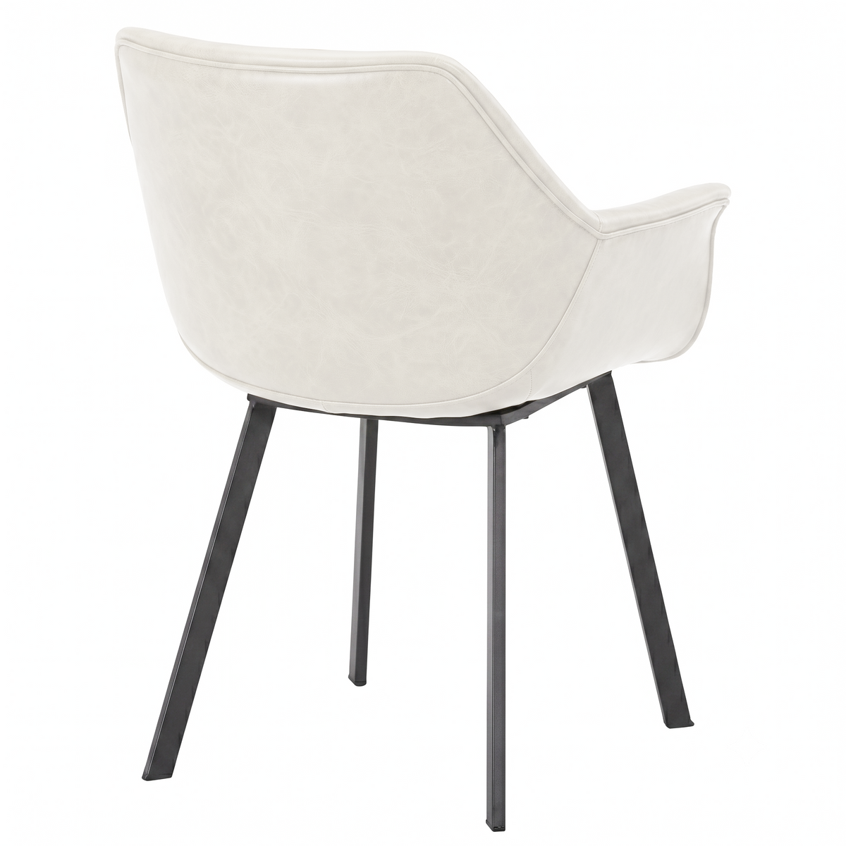 Markley Leather Dining Chair with Powder-Coated Iron Legs