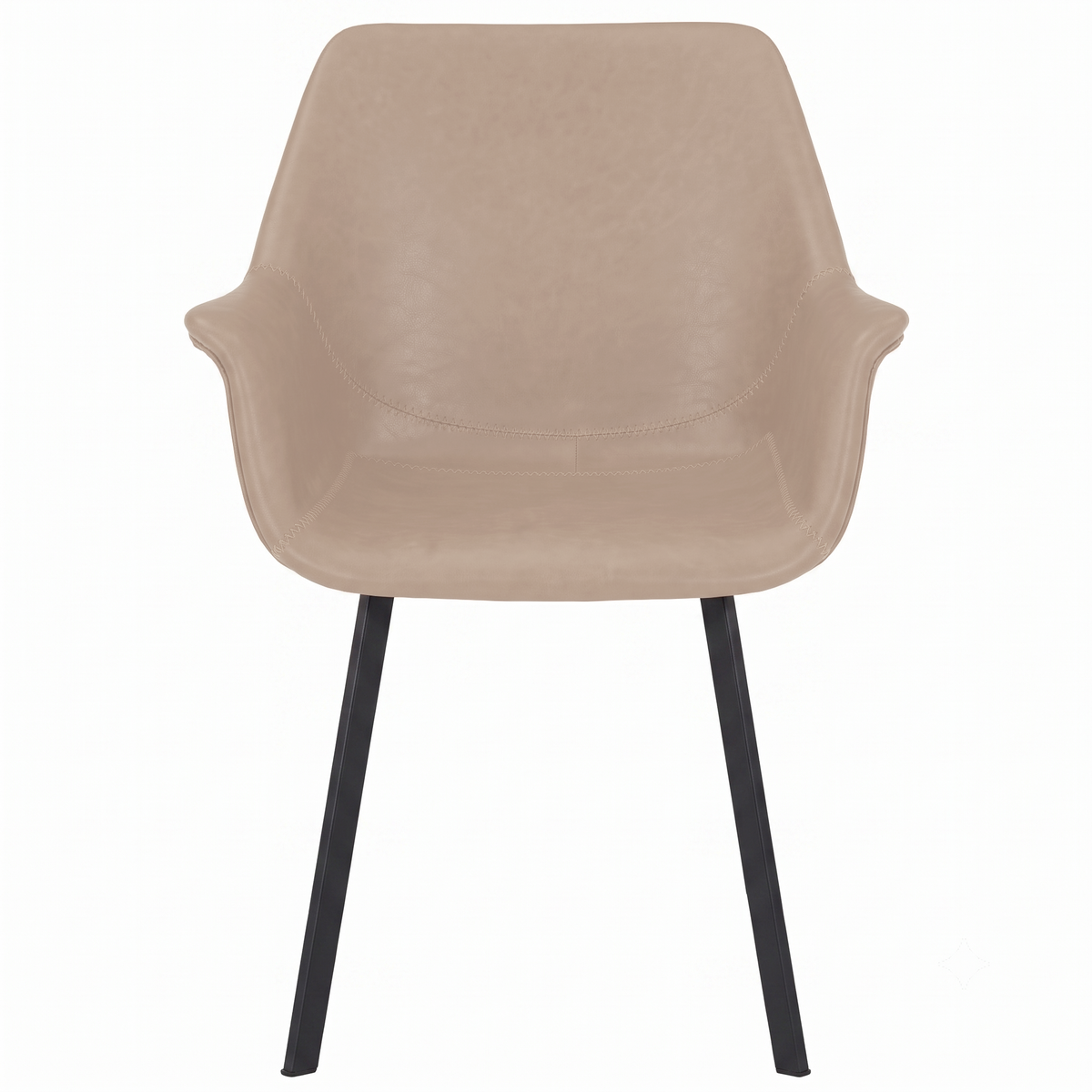 Markley Leather Dining Chair with Powder-Coated Iron Legs
