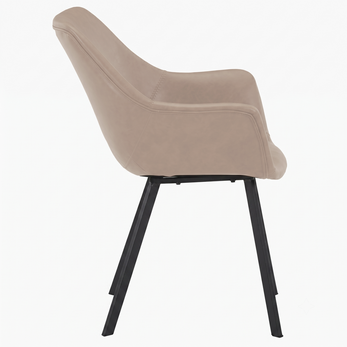 Markley Leather Dining Chair with Powder-Coated Iron Legs