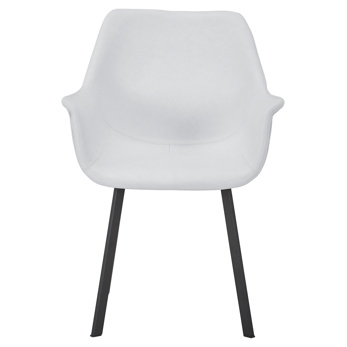 Markley Leather Dining Chair with Powder-Coated Iron Legs