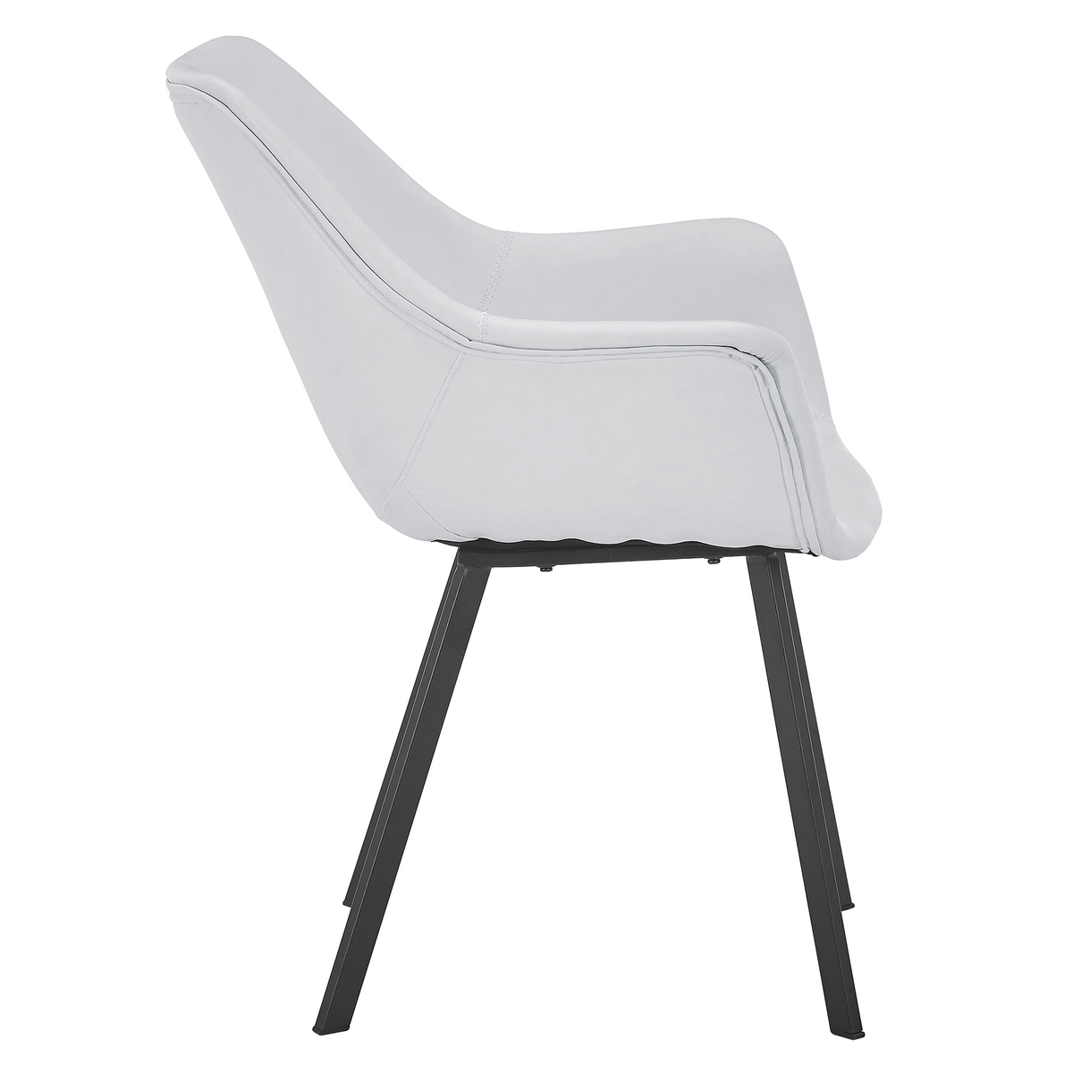 Markley Leather Dining Chair with Powder-Coated Iron Legs