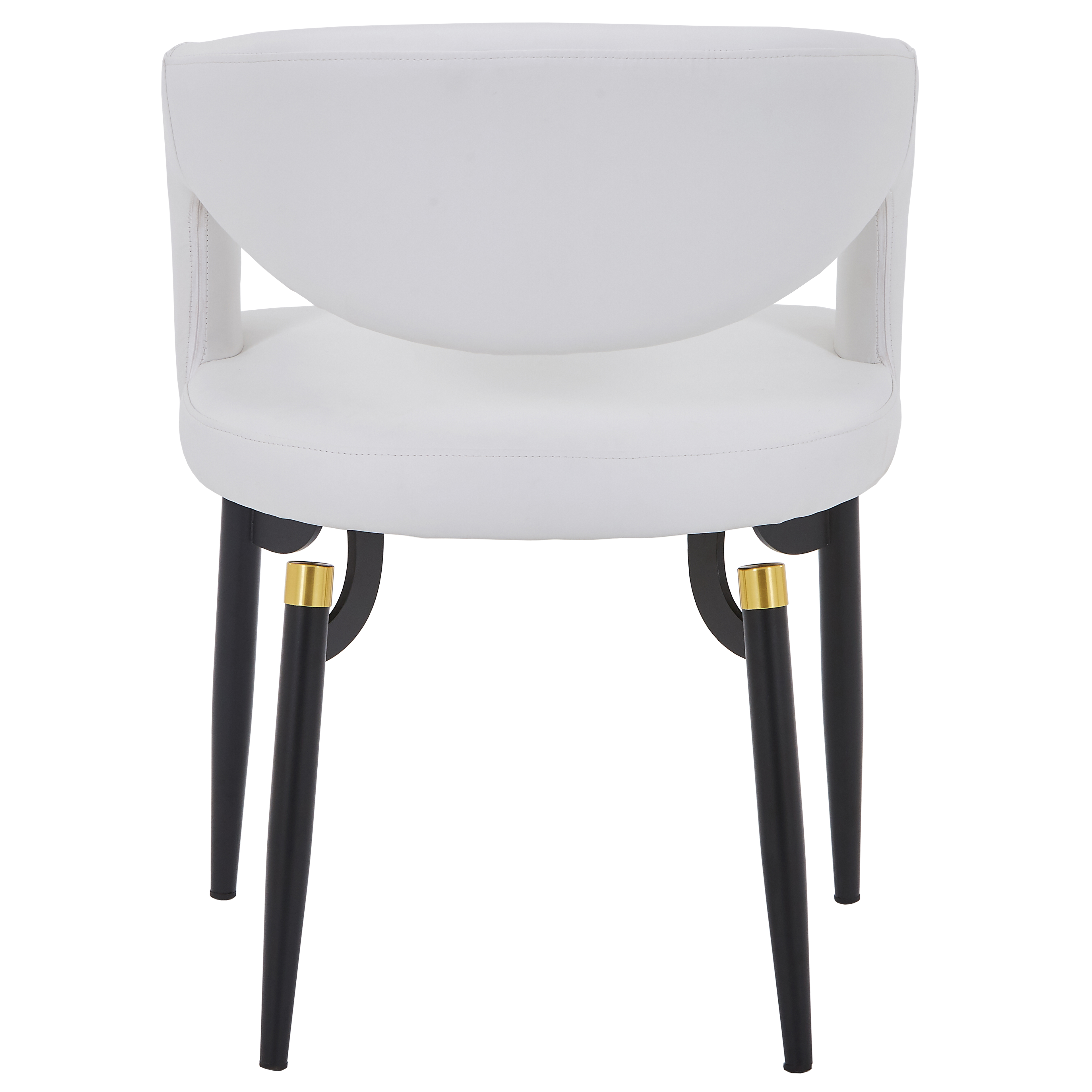 Entice Leather Dining Chair with Curved Open Back and Iron Legs