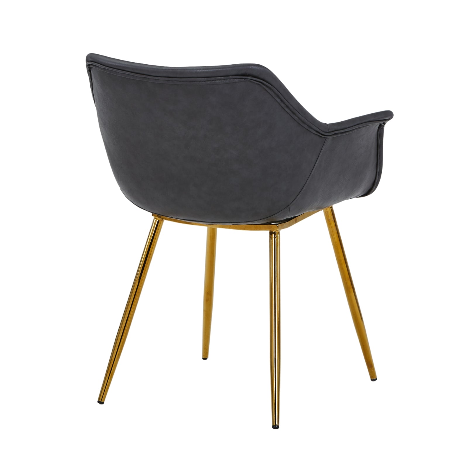 Markley Leather Dining Chair with Powder-Coated Iron Legs