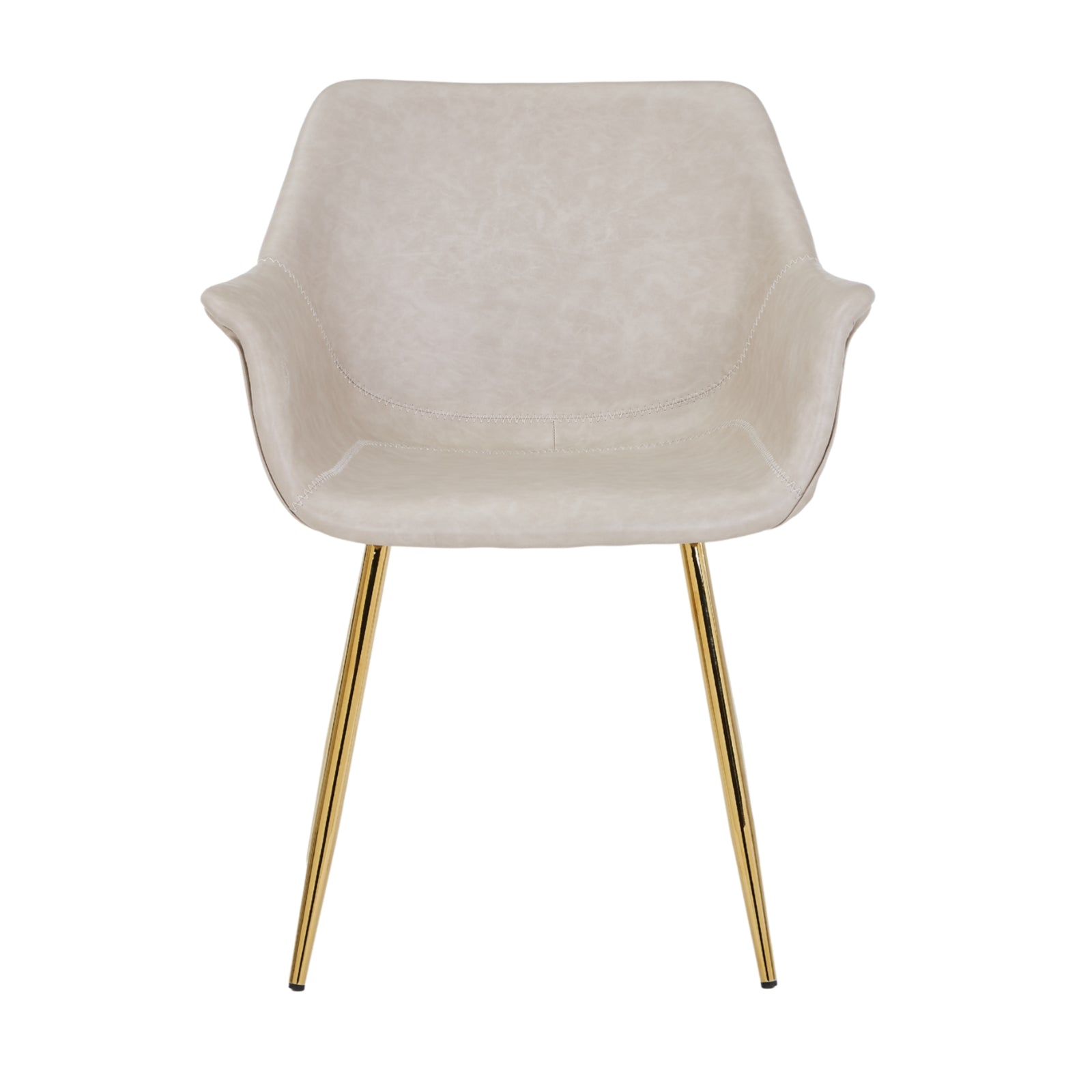 Markley Leather Dining Chair with Powder-Coated Iron Legs