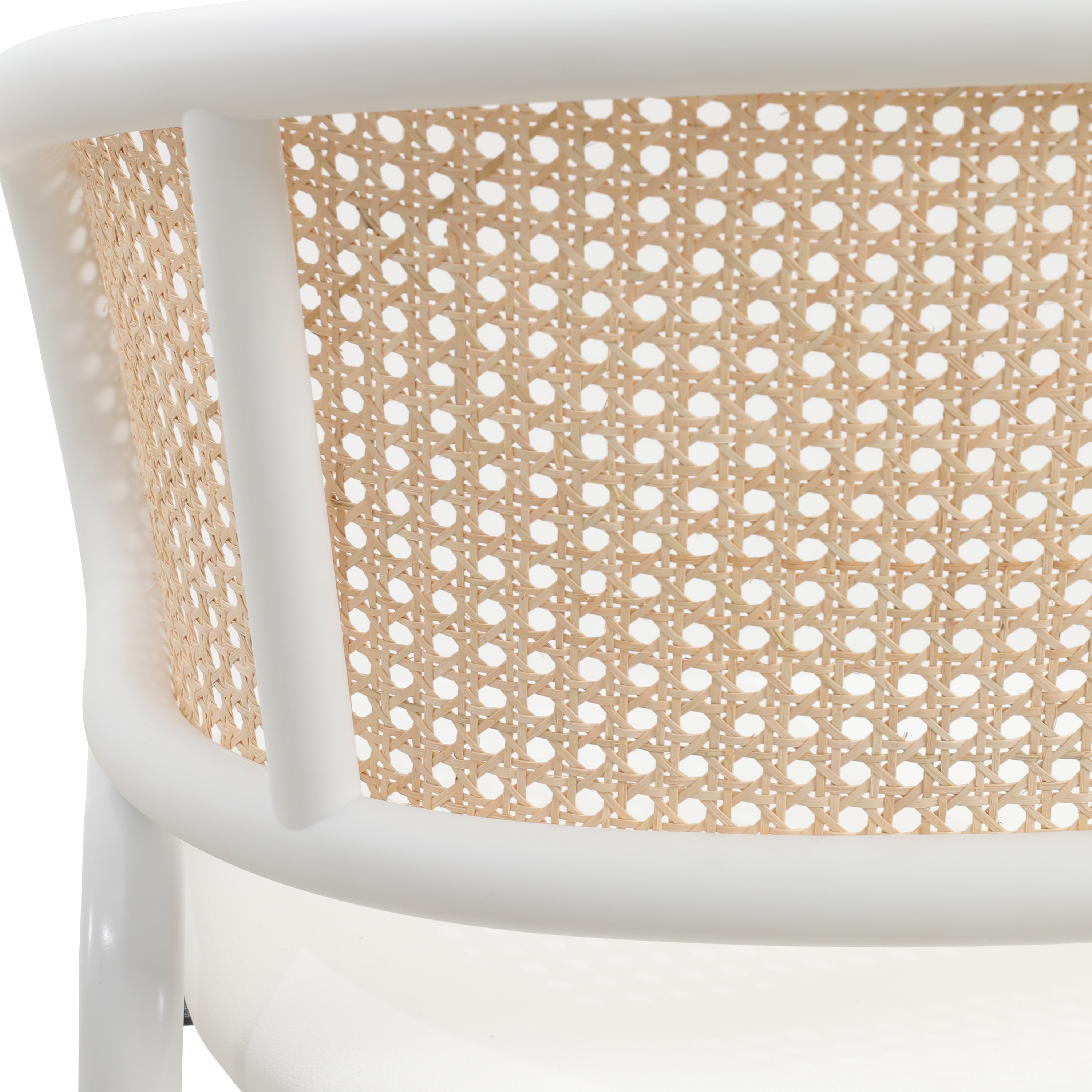 Ervilla Velvet Dining Armchair with Steel Legs and Wicker Back