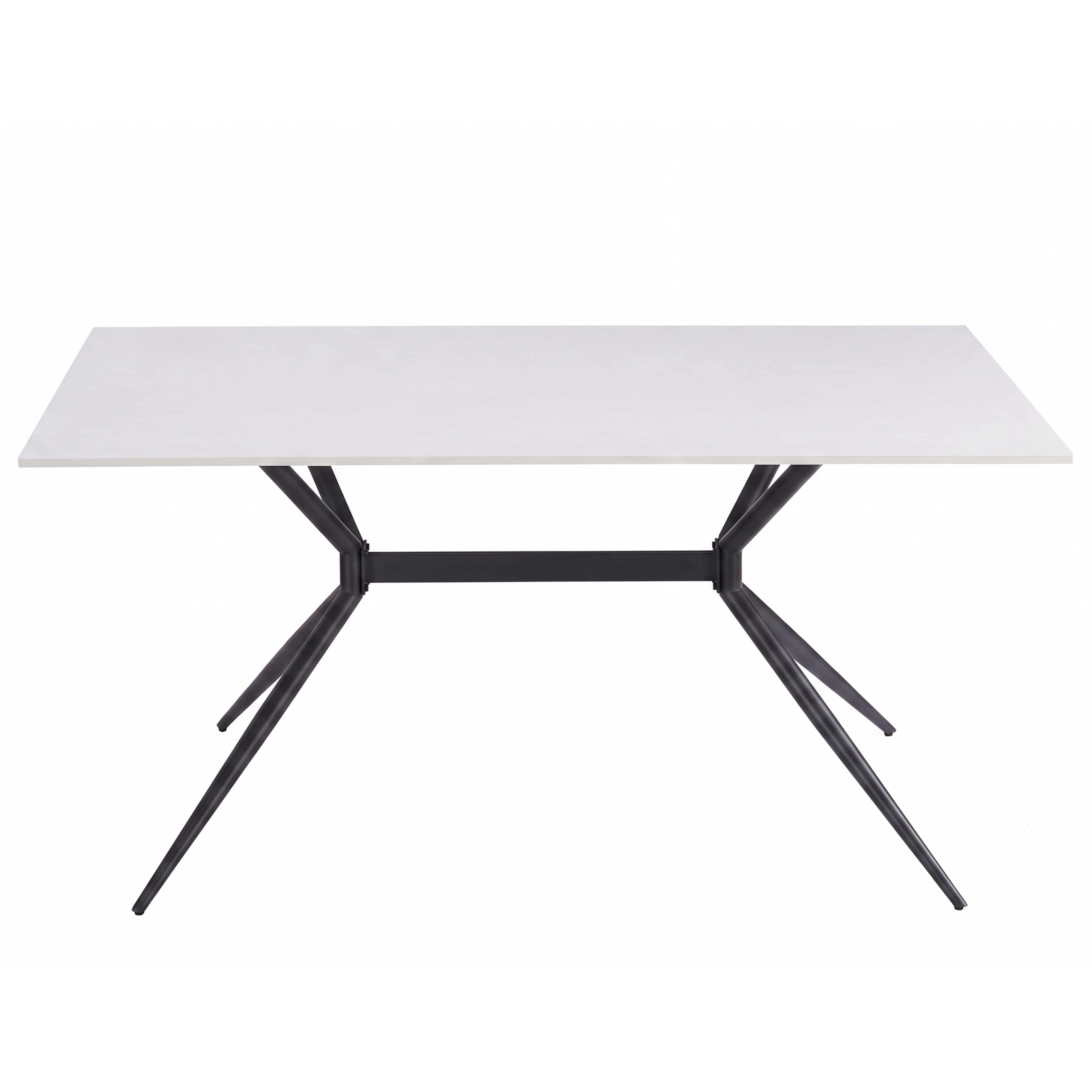 Elega Rectangular Dining Table with Sintered Stone Top and Black Powder Coated Steel Base