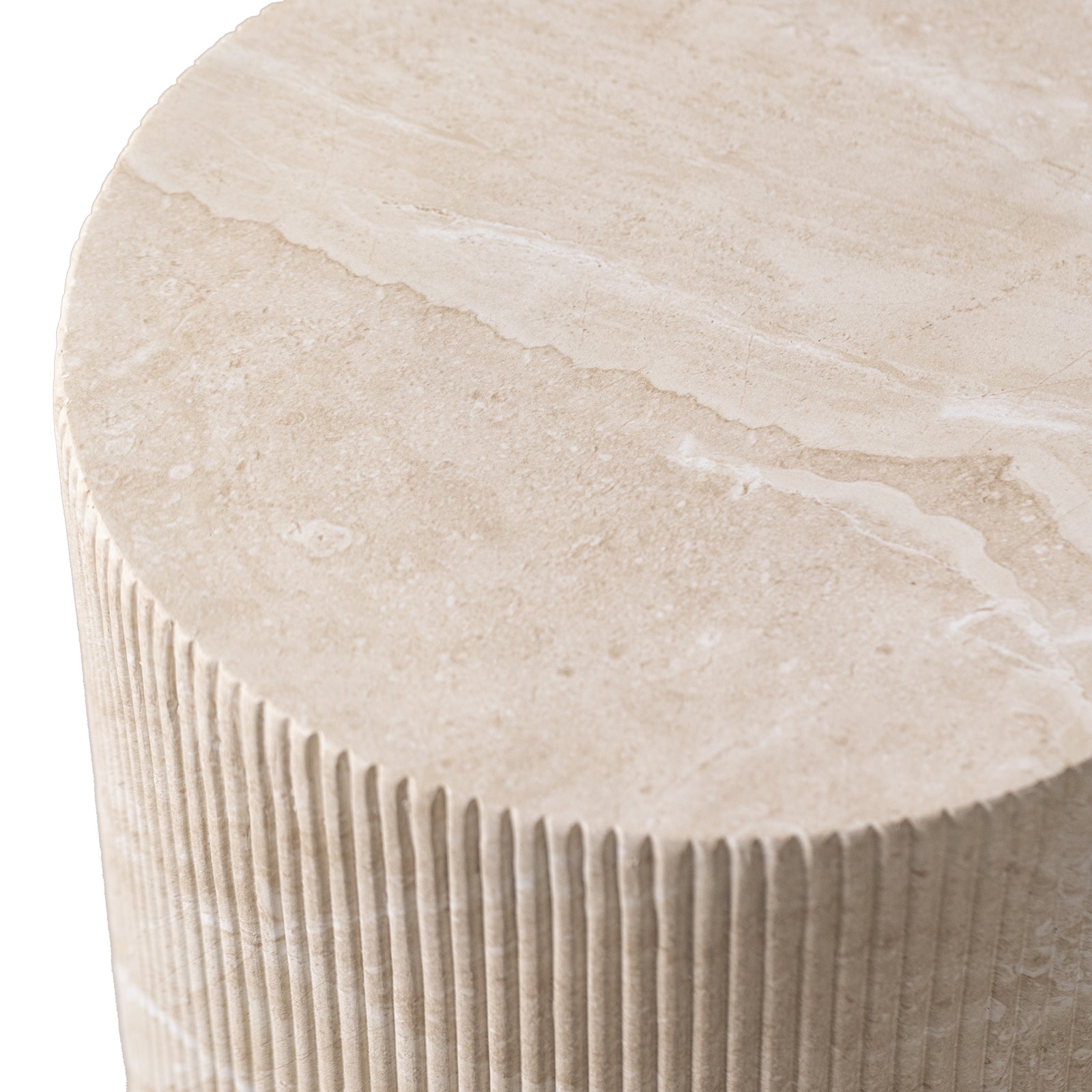 Eden Series Side Table in Fiberstone Round Accent Table for Home, Living Room, Indoor, and Outdoor