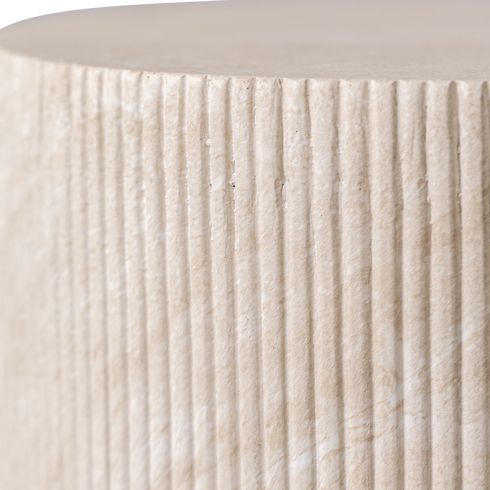 Eden Series Side Table in Fiberstone Round Accent Table for Home, Living Room, Indoor, and Outdoor