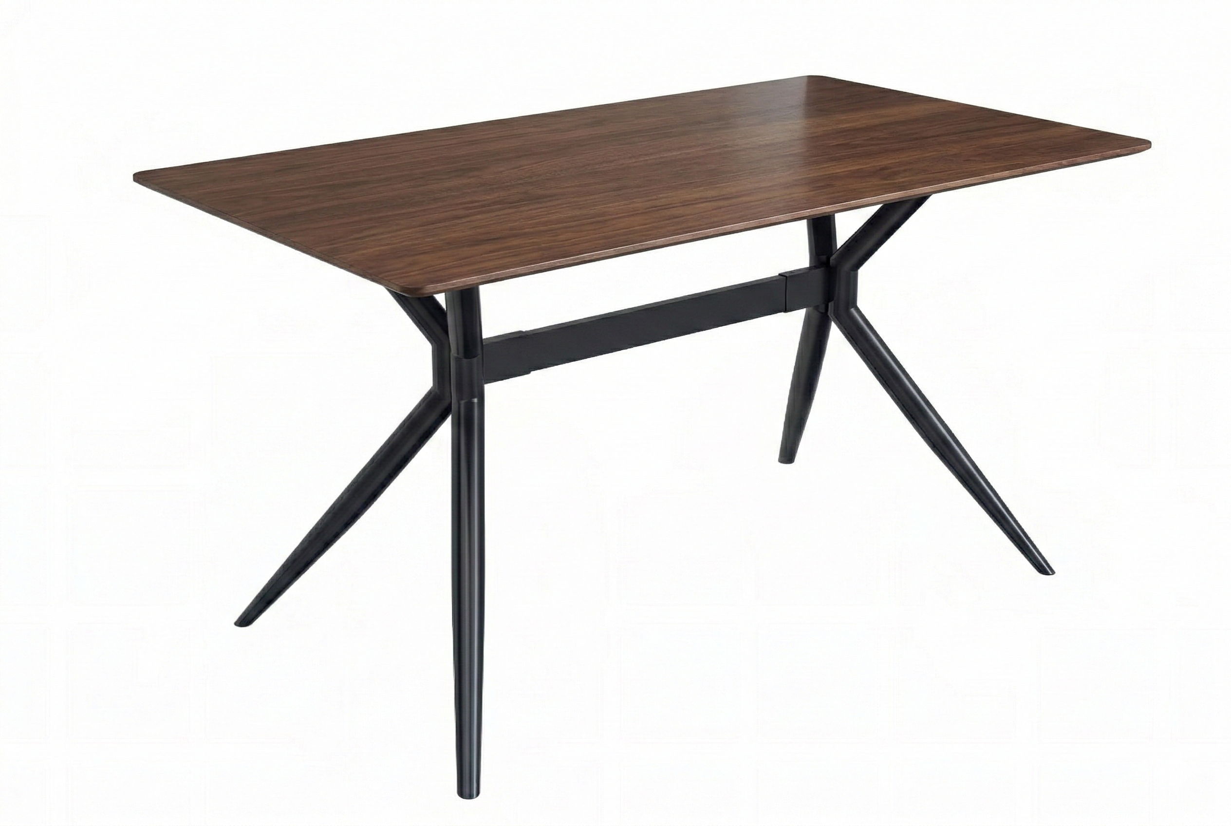 Elega Rectangular Dining Table with Sintered Stone/Glass Rectangular Top and Black Stainless Steel Base