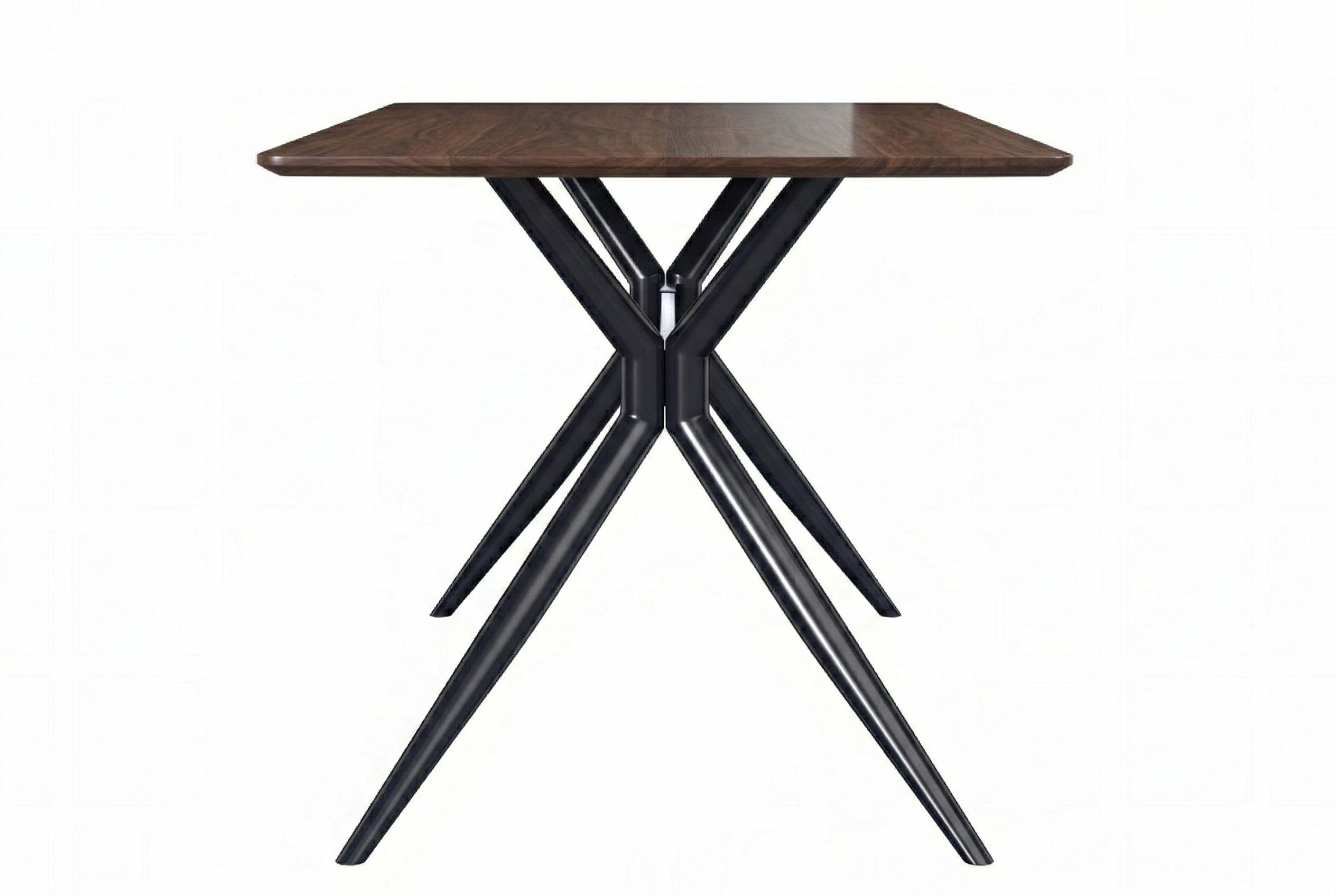 Elega Rectangular Dining Table with Sintered Stone/Glass Rectangular Top and Black Stainless Steel Base