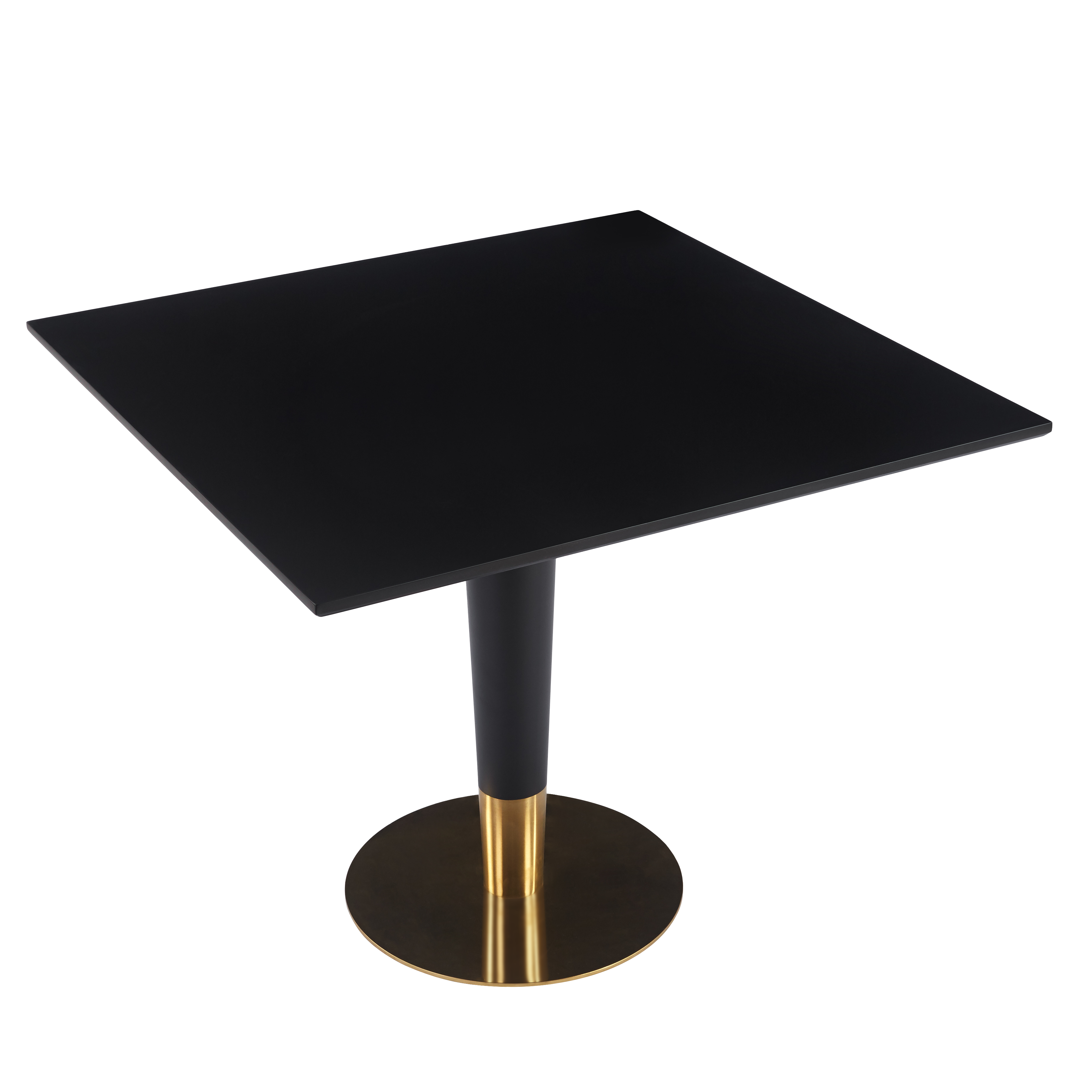 Empire 31" Square Sintered Stone Top Dining Table in Iron with Black and Gold Finish