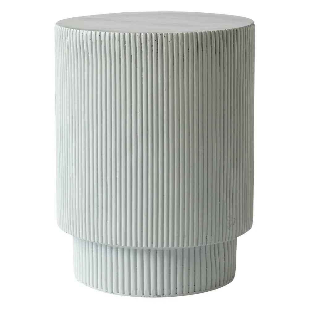 Eden Series Side Table in Fiberstone Round Accent Table for Home, Living Room, Indoor, and Outdoor