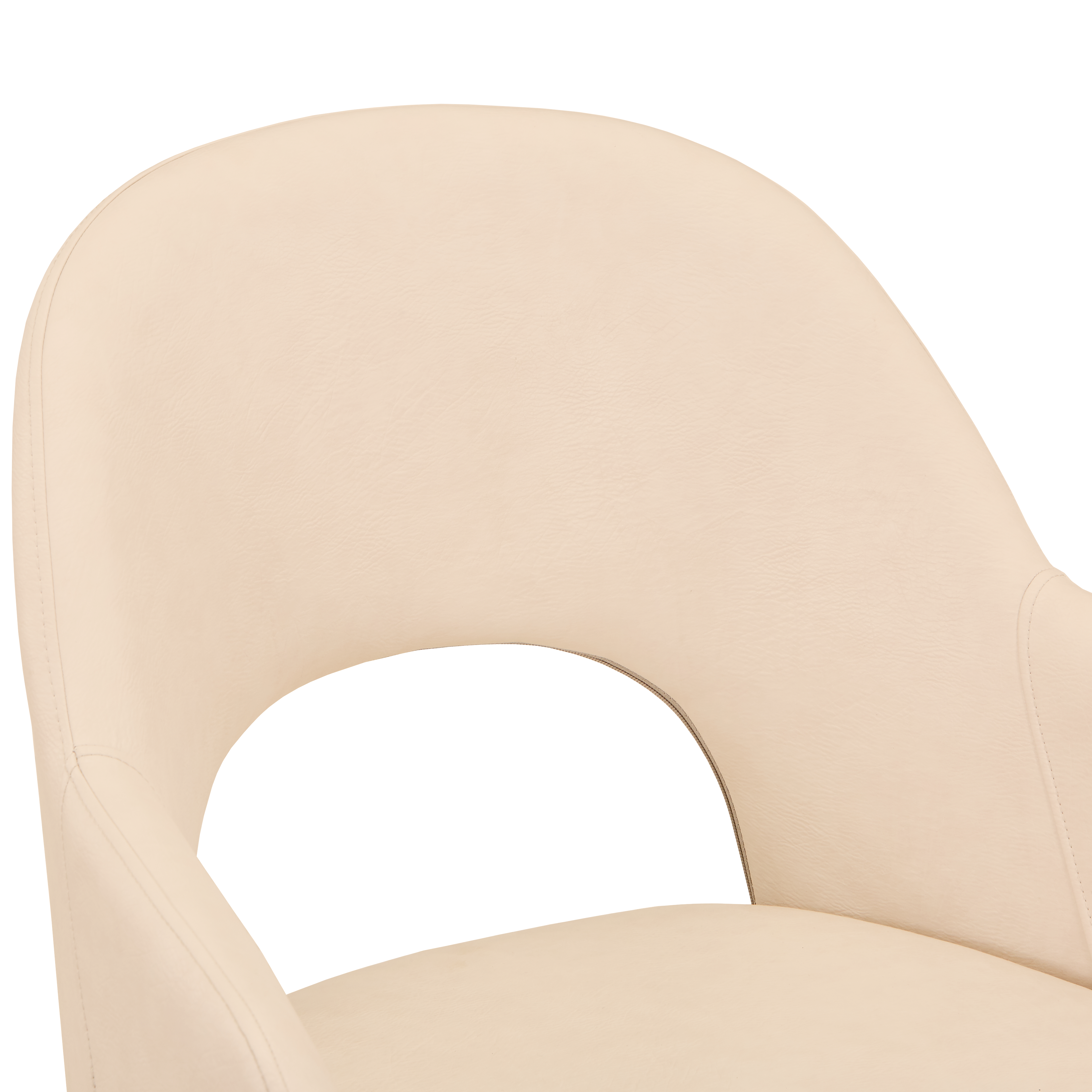 Fest Leather Dining Chairs Curved Open-Back Design with Black Steel Legs