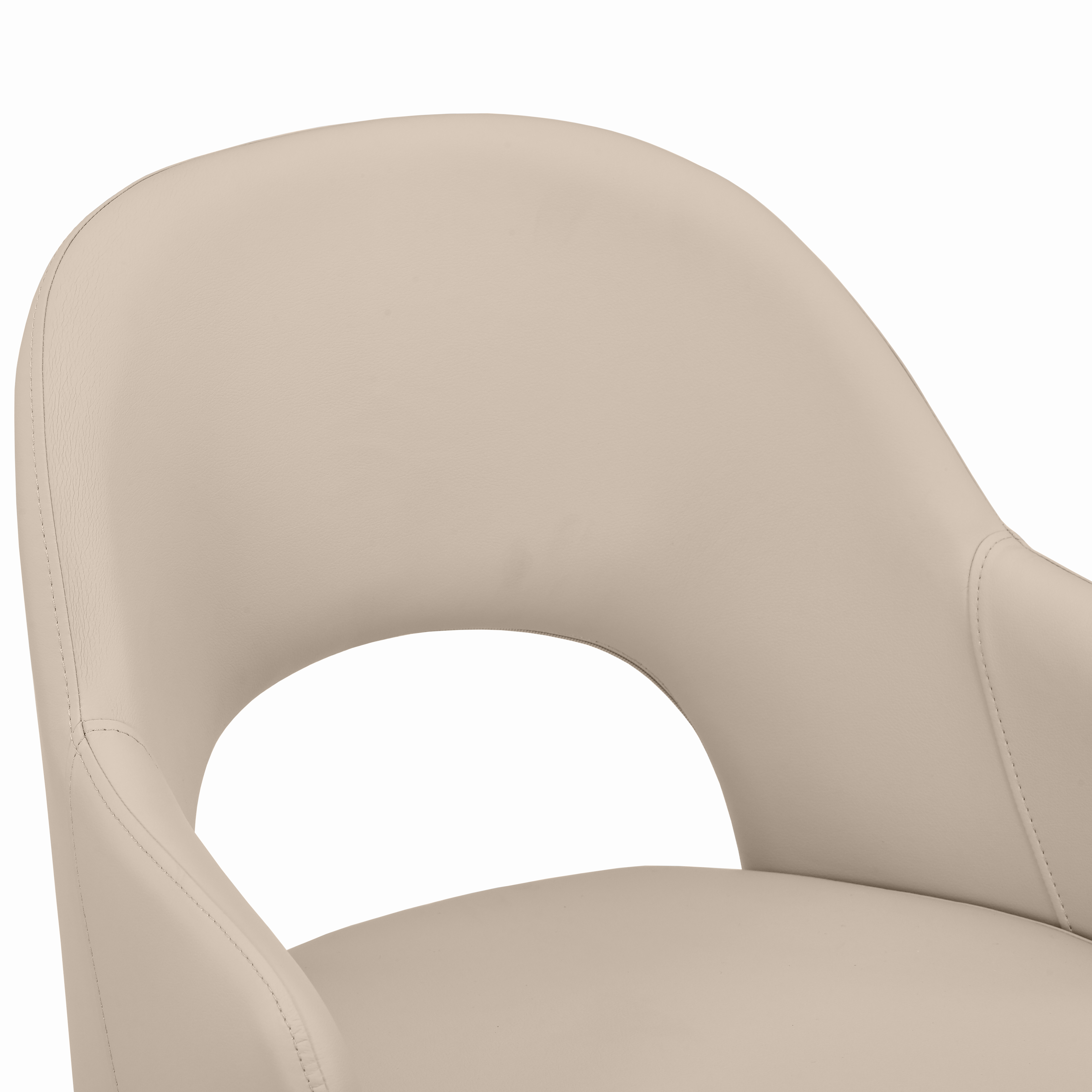 Fest Leather Dining Chairs Curved Open-Back Design with Black Steel Legs