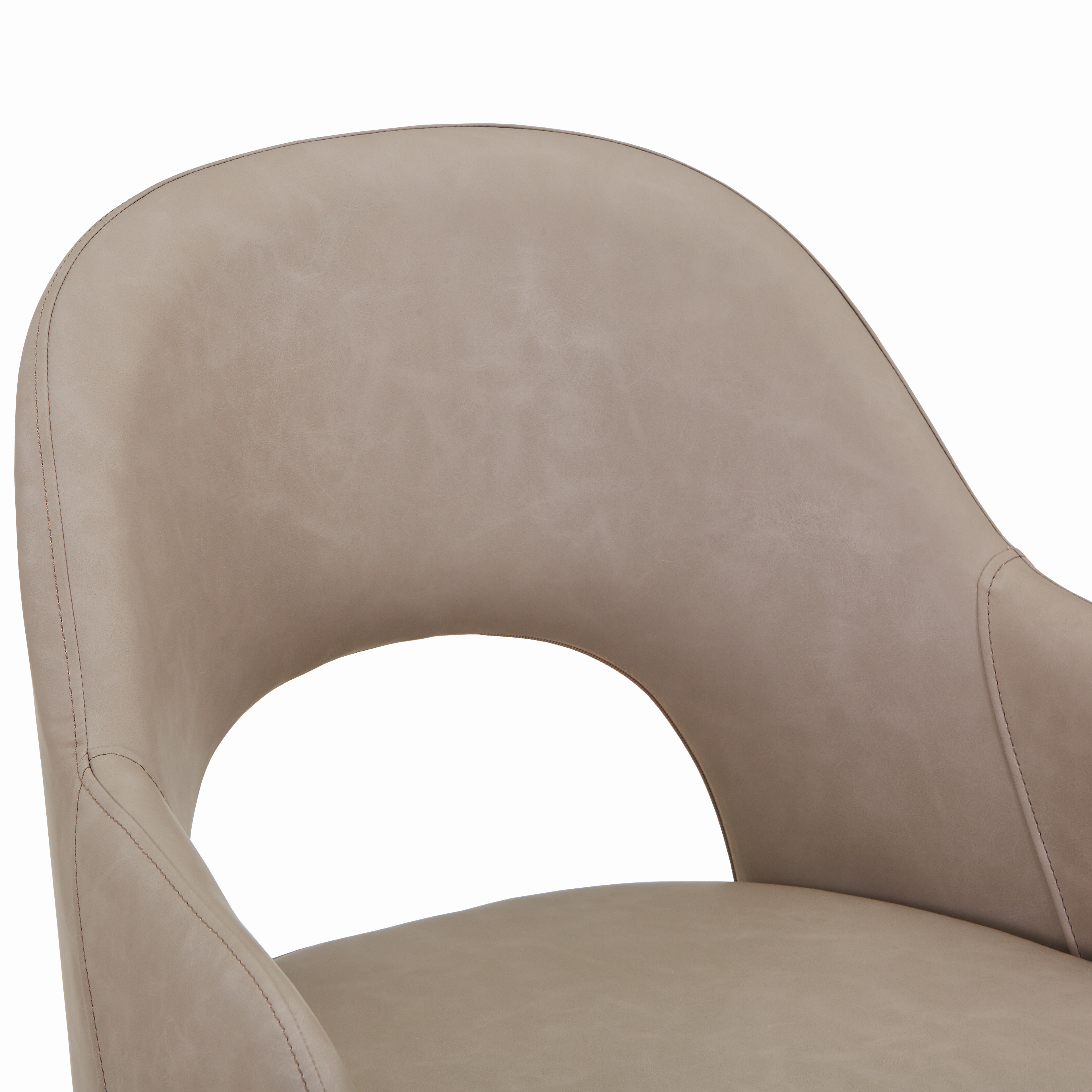 Fest Leather Dining Chairs Curved Open-Back Design with Black Steel Legs