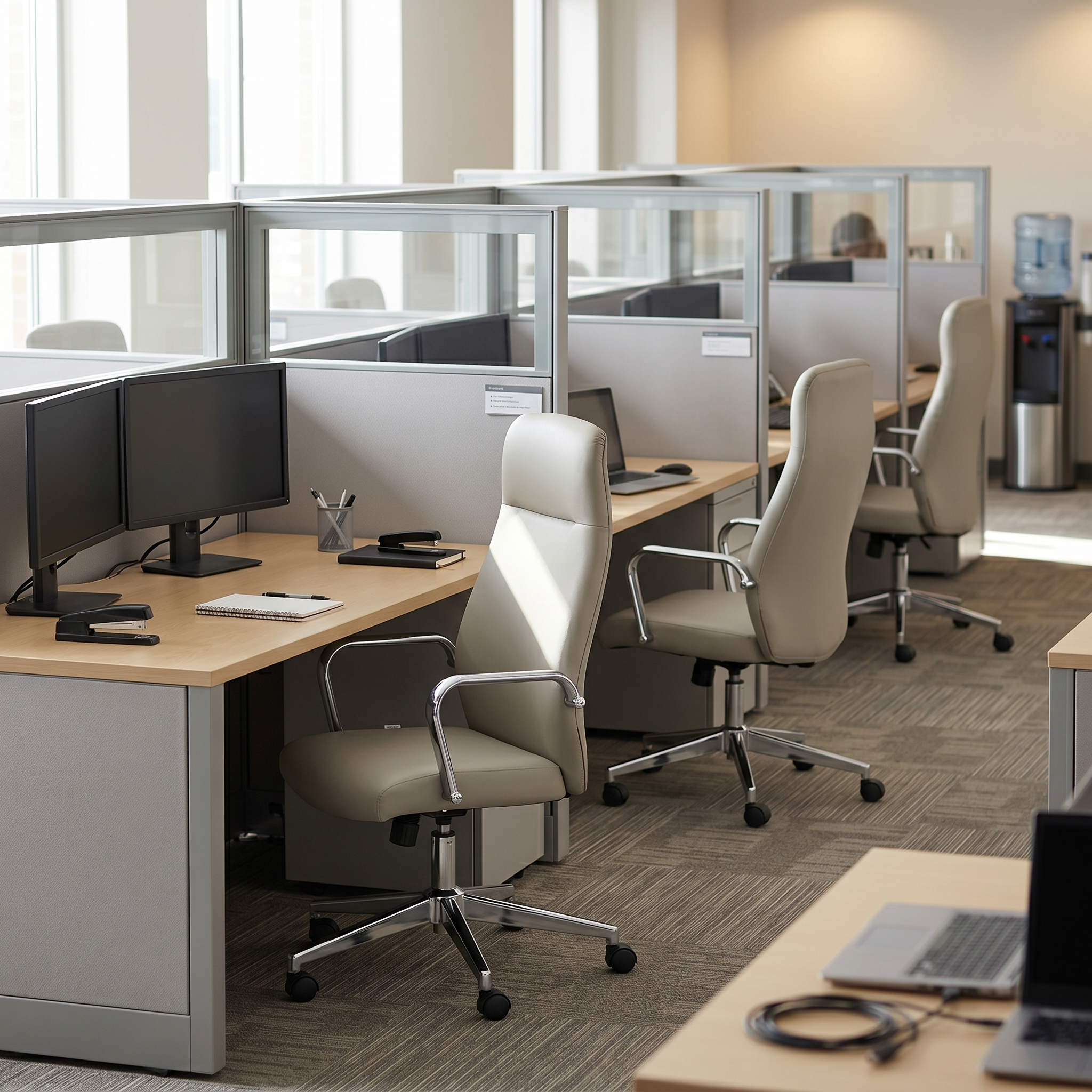 Flux Leather Office Chair Adjustable Height and Tilt with an Iron Frame