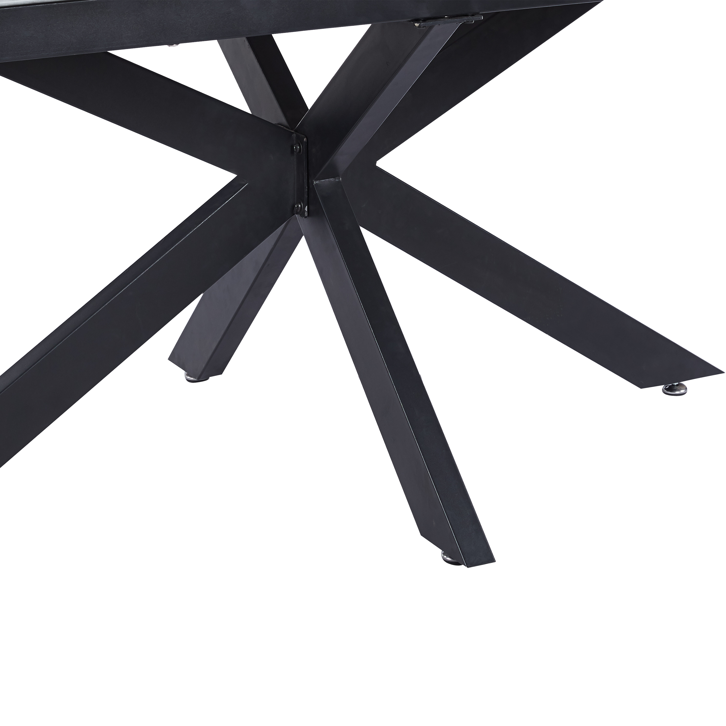 Luvic Extendable Dining Table 62"-95" Wide Sintered Stone Tabletop with Steel Legs