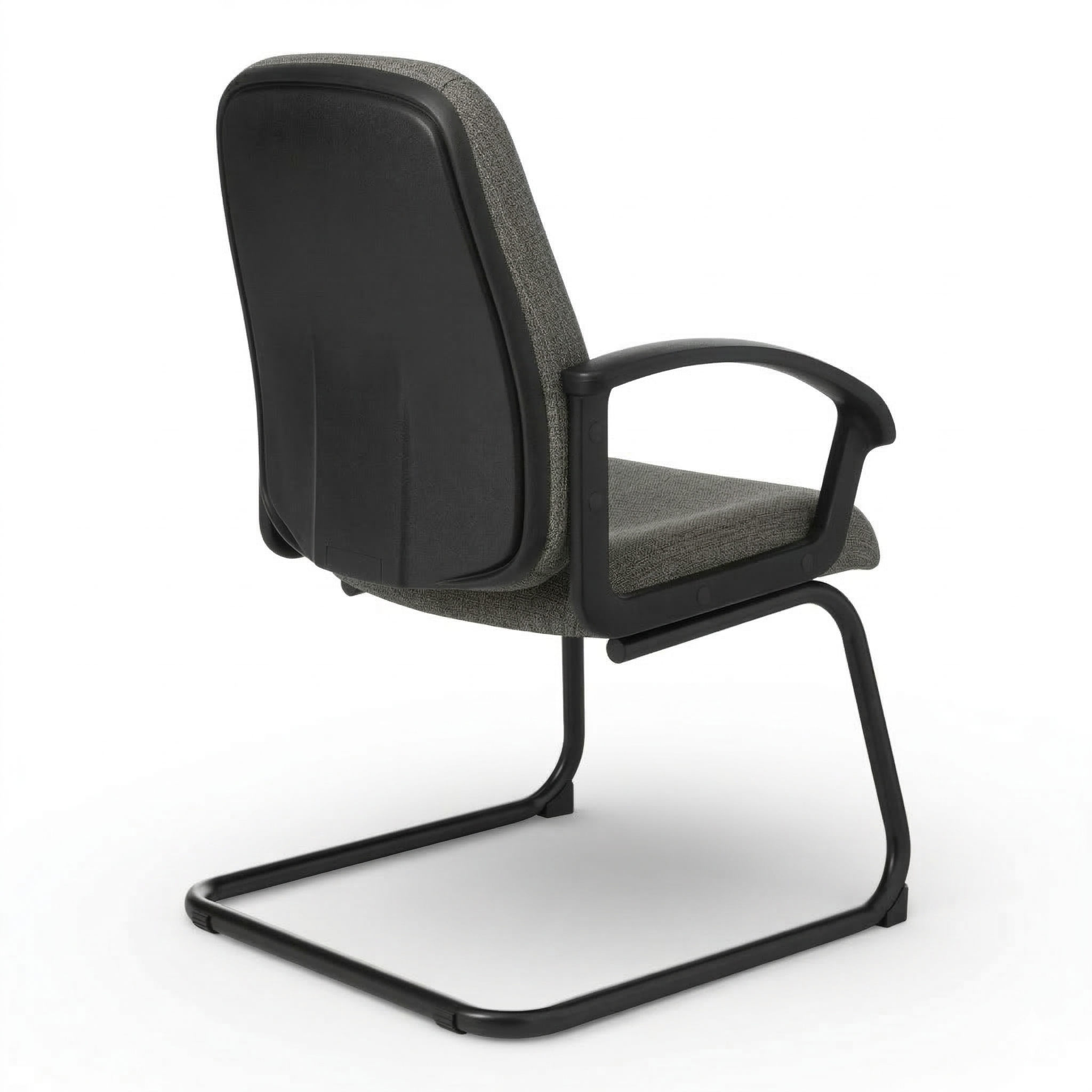 Stackable Guest Chair with Arms, Fabric Grade 3 Upholstery in Black Metal Sled Base