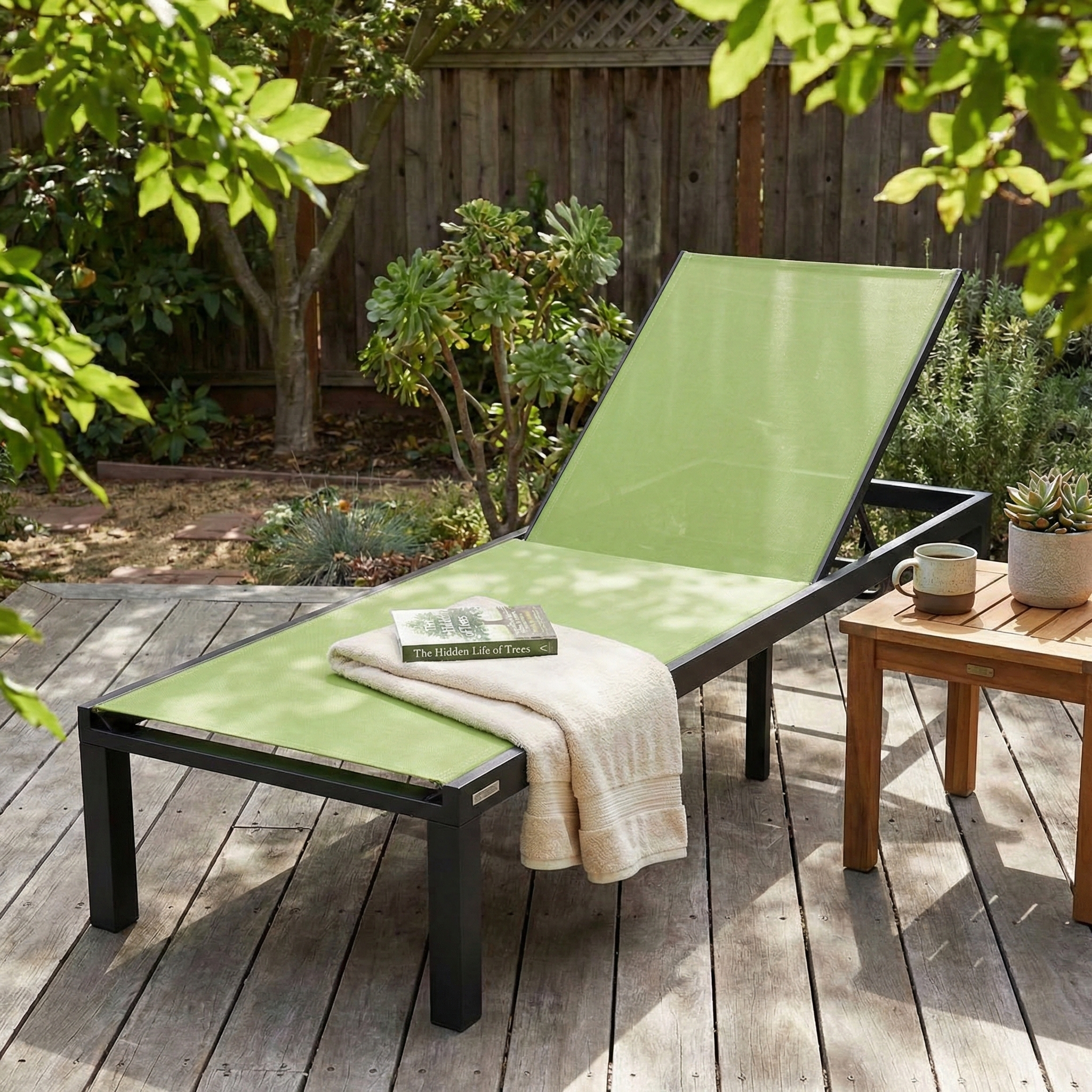 Marlin Aluminum Outdoor Chaise Lounge Chair with Sling Fabric Seat