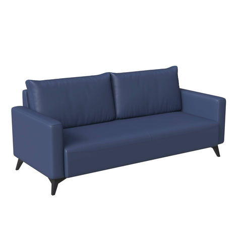 Inno 3-Seater Leather Wide Sofa with Stainless Steel Legs and Removable Cushions