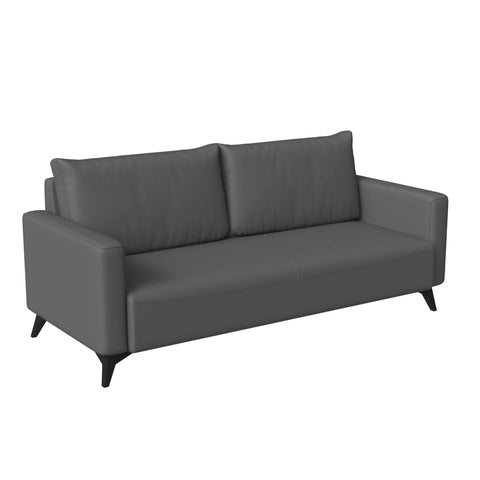 Inno 3-Seater Leather Wide Sofa with Stainless Steel Legs and Removable Cushions