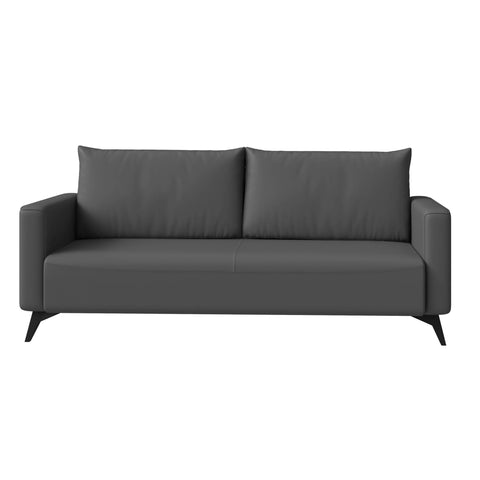 Inno 3-Seater Leather Wide Sofa with Stainless Steel Legs and Removable Cushions