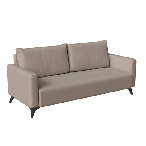 Inno 3-Seater Leather Wide Sofa with Stainless Steel Legs and Removable Cushions