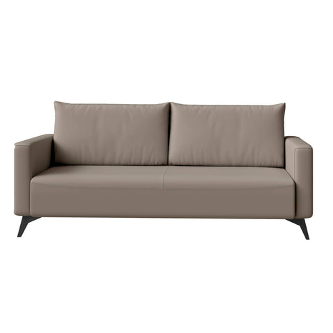 Inno 3-Seater Leather Wide Sofa with Stainless Steel Legs and Removable Cushions