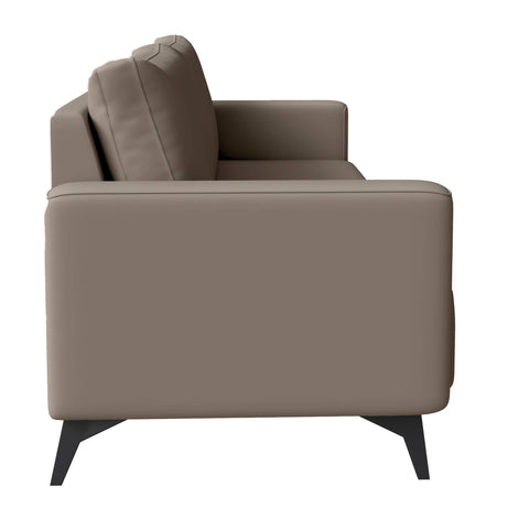 Inno 3-Seater Leather Wide Sofa with Stainless Steel Legs and Removable Cushions