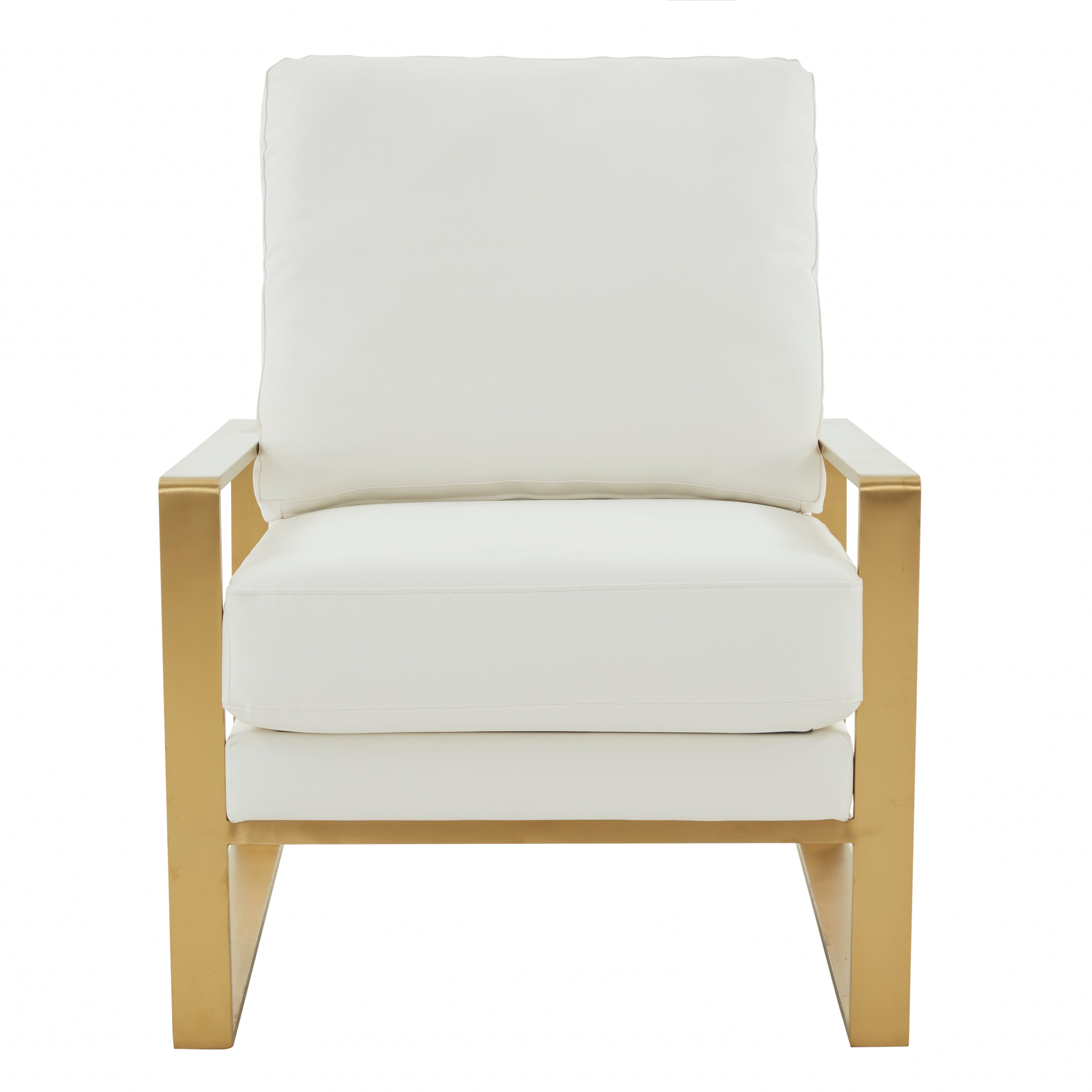 Jefferson Single-Seater Sofa Upholstered in Leather and Silver Metal Frame