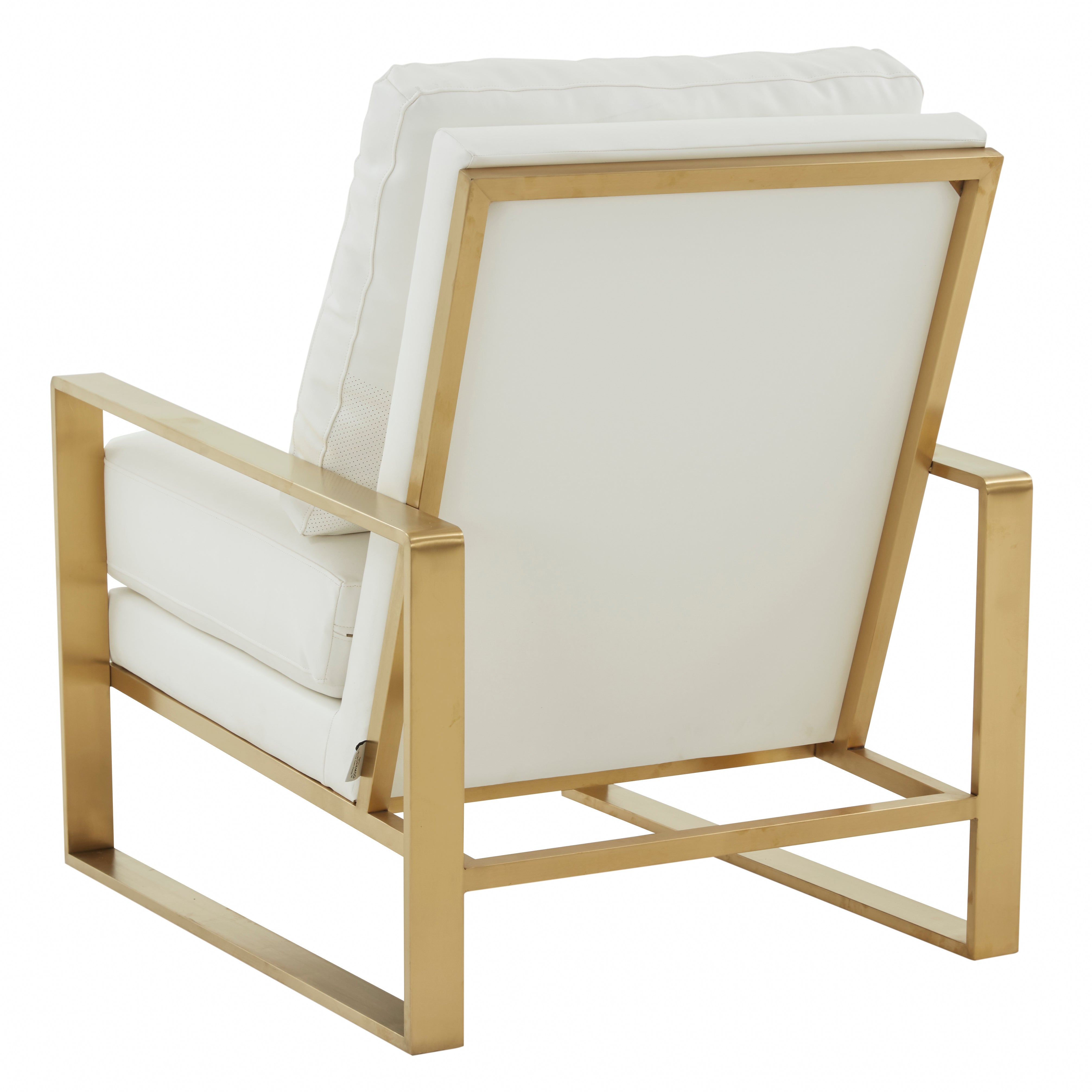 Jefferson Single-Seater Sofa Upholstered in Leather and Silver Metal Frame
