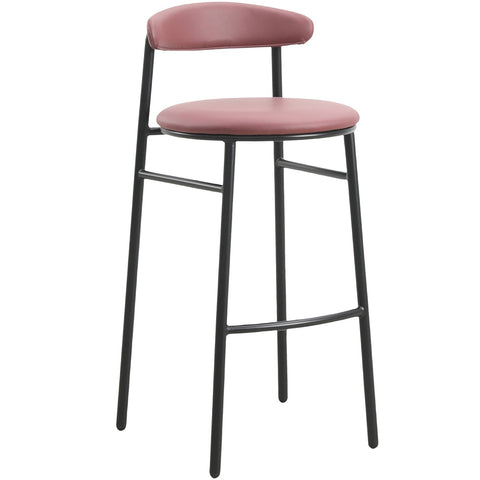 Lume Series Modern Bar Stool Upholstered in Leather for Dining Room and Kitchen